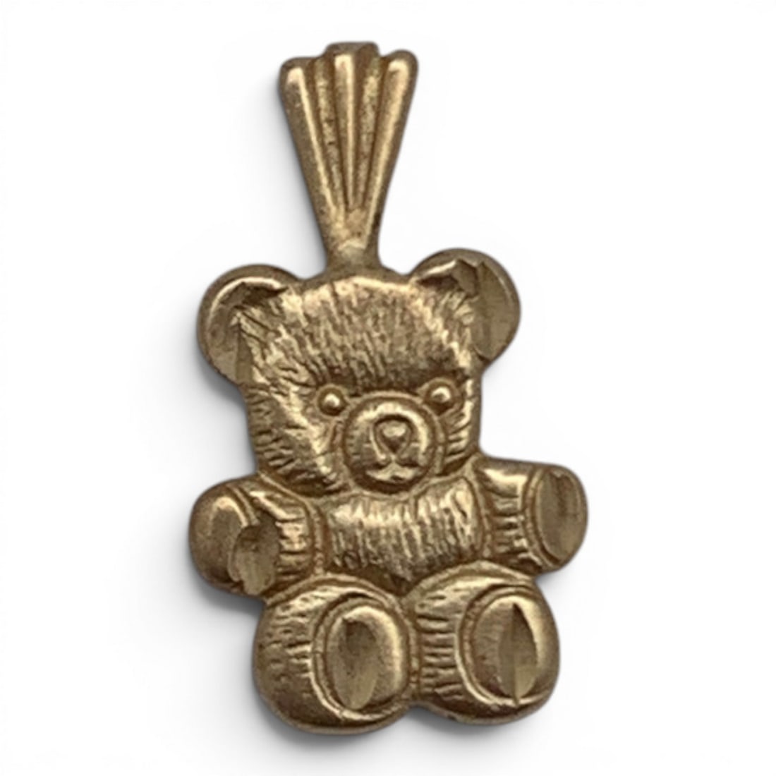 14k Yellow Gold Teddy Bear Pendant: 14k Yellow Gold Pendant With A Teddy Bear Design Marked: 14k - 3/4" Long - 0.7 Dwt