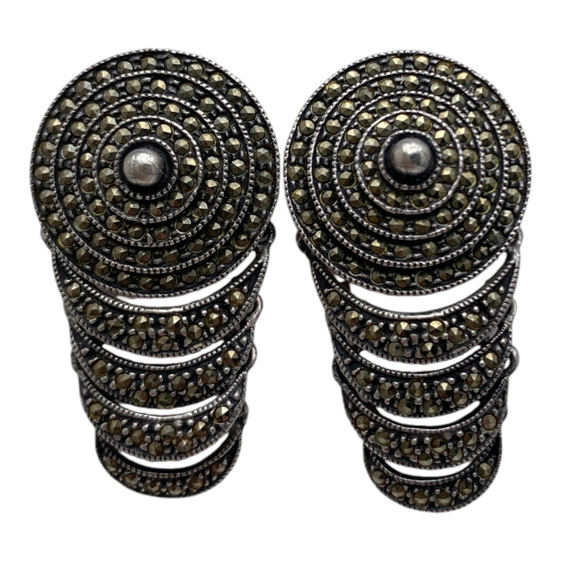 Pair Of Sterling Silver & Marcasite Earrings (1 of 6)