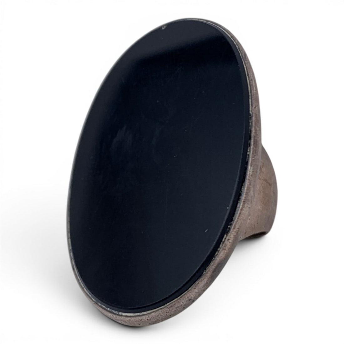 Vintage Silver & Black Onyx Ring: Vintage Silver & Black Onyx Ring Tests Silver - Size 5 - 19.7 Grams