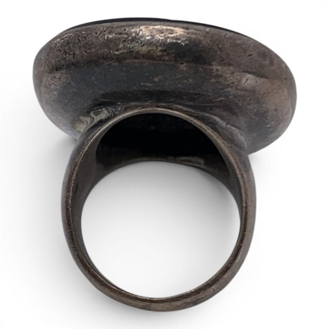 Vintage Silver & Black Onyx Ring - 4