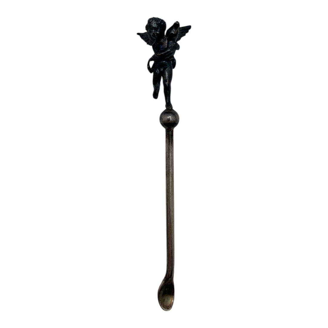 Vintage Silver Cherub Miniature Spoon: Vintage Silver Cherub Miniature SpoonTests Silver - 3" Long - 5.8 Grams