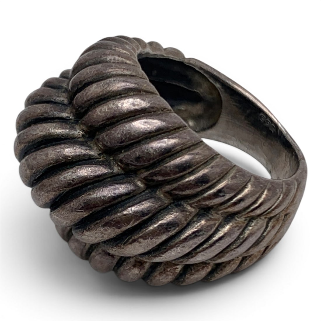 Vintage Sterling Silver Tiered Ring - 5