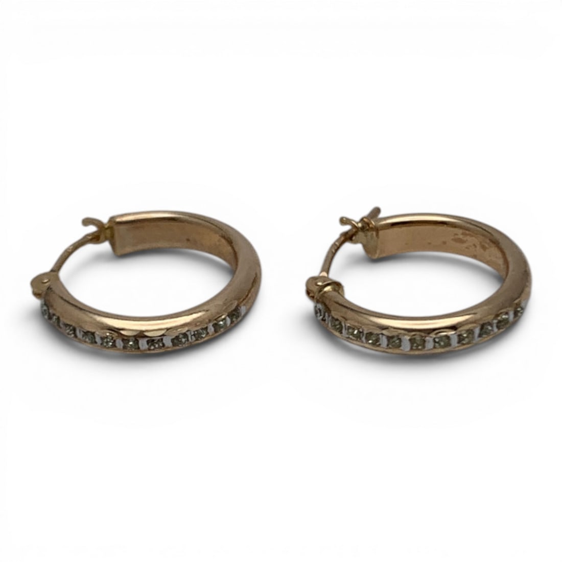 Pair Of 14k Yellow Gold Hoop Earrings: Pair Of 14k Yellow Gold Hoop Earrings Marked 10k - 5/8" Long - 0.6 Dwt