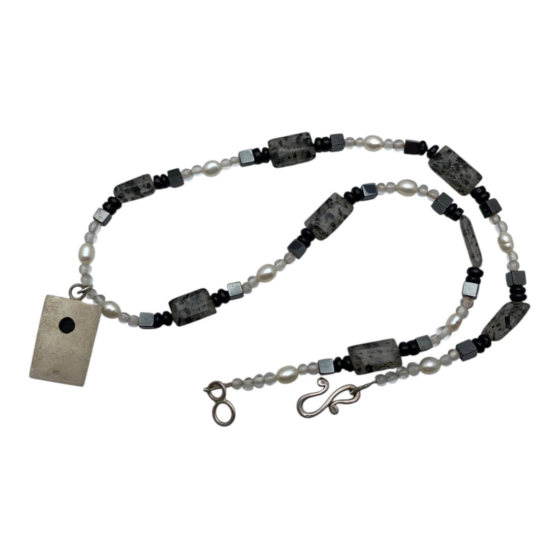 Sterling Silver & Stone Necklace - 5