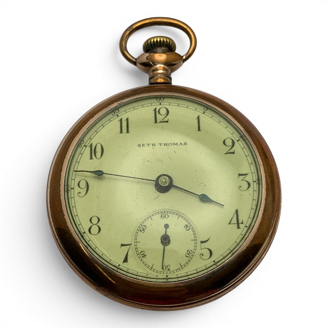 Seth Thomas Gold Filled Pocket Watch: Seth Thomas Gold Filled Pocket Watch Marked On Face: Seth ThomasMarked On Back Case: Illinois Watch Case Co, Elgin Ill, Guaranteed 10 Years, 2089390Marked On Movement: Seth Thomas, 25785822 3/4" Long