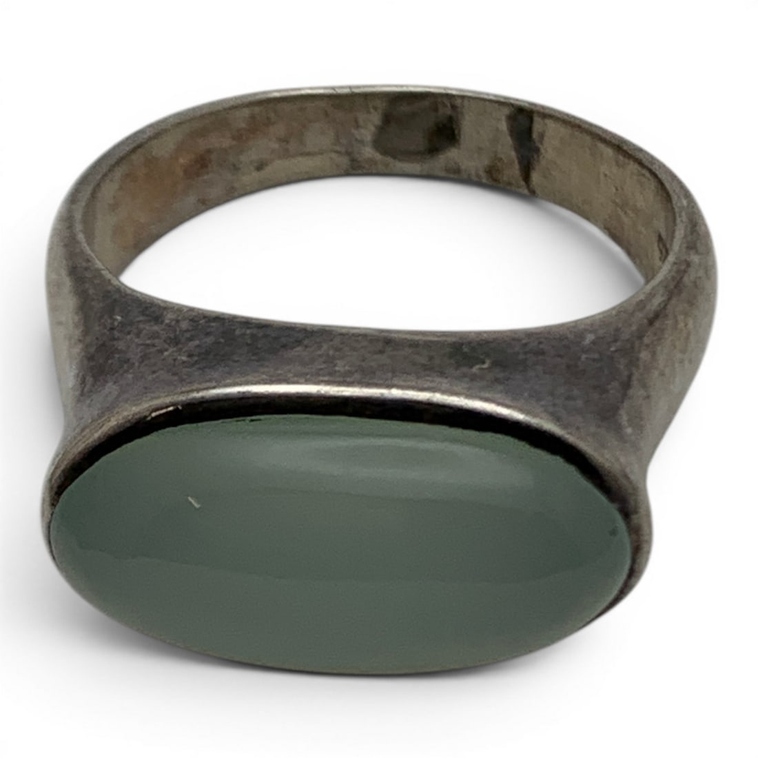 Sterling Silver & Cloudy Stone Ring - 2