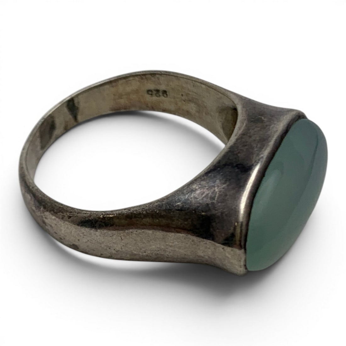 Sterling Silver & Cloudy Stone Ring - 3