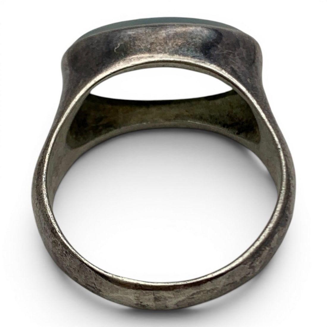 Sterling Silver & Cloudy Stone Ring - 4