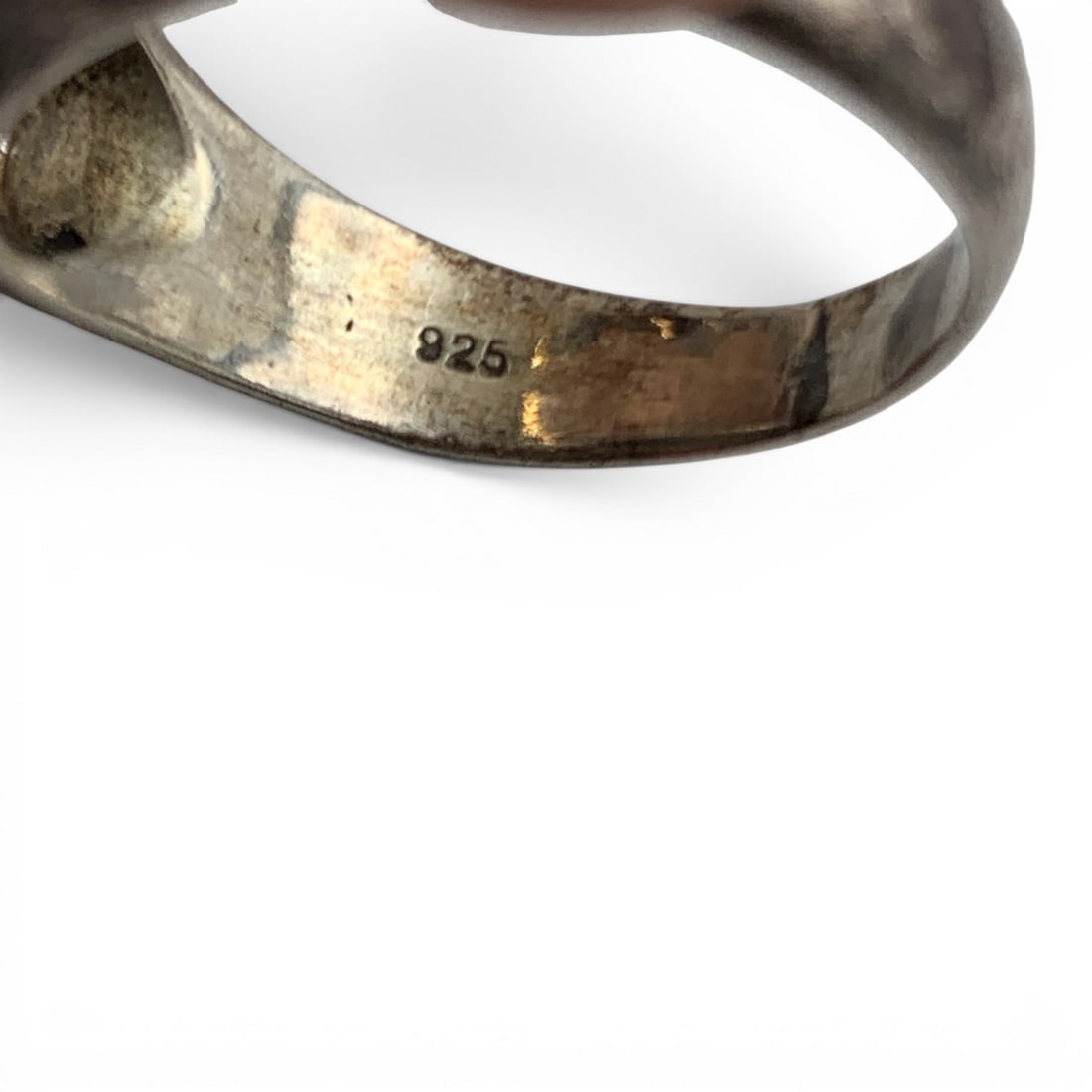 Sterling Silver & Cloudy Stone Ring - 7