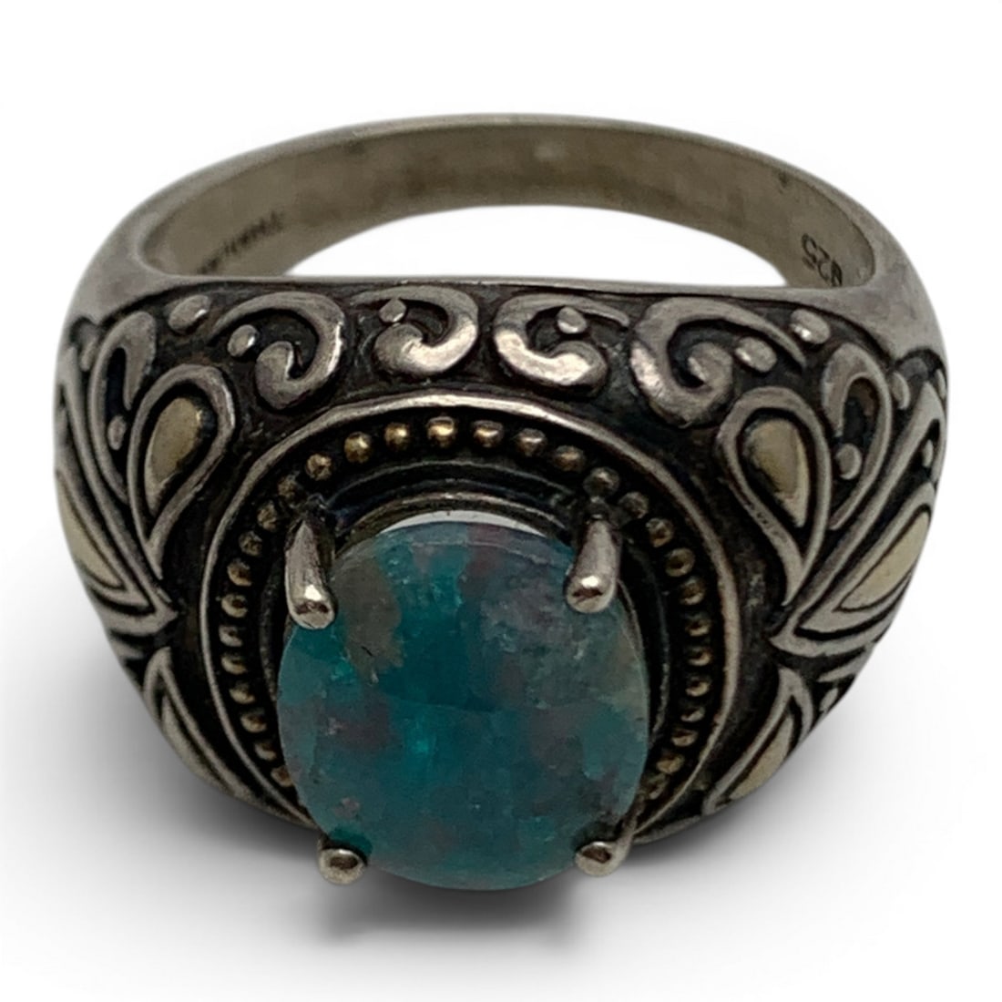 Sterling Silver & Blue Gemstone Ring - 2