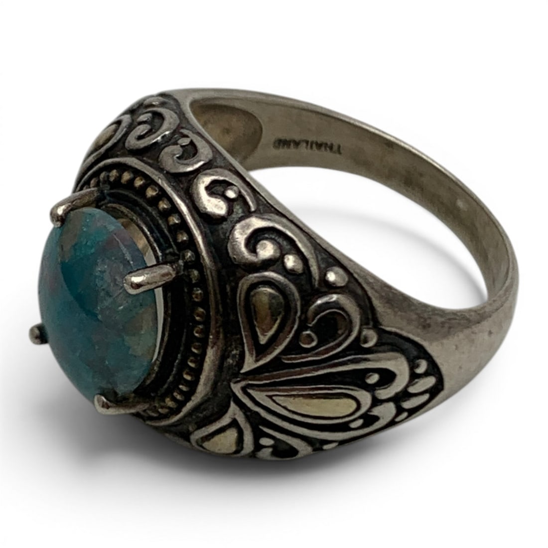 Sterling Silver & Blue Gemstone Ring - 3