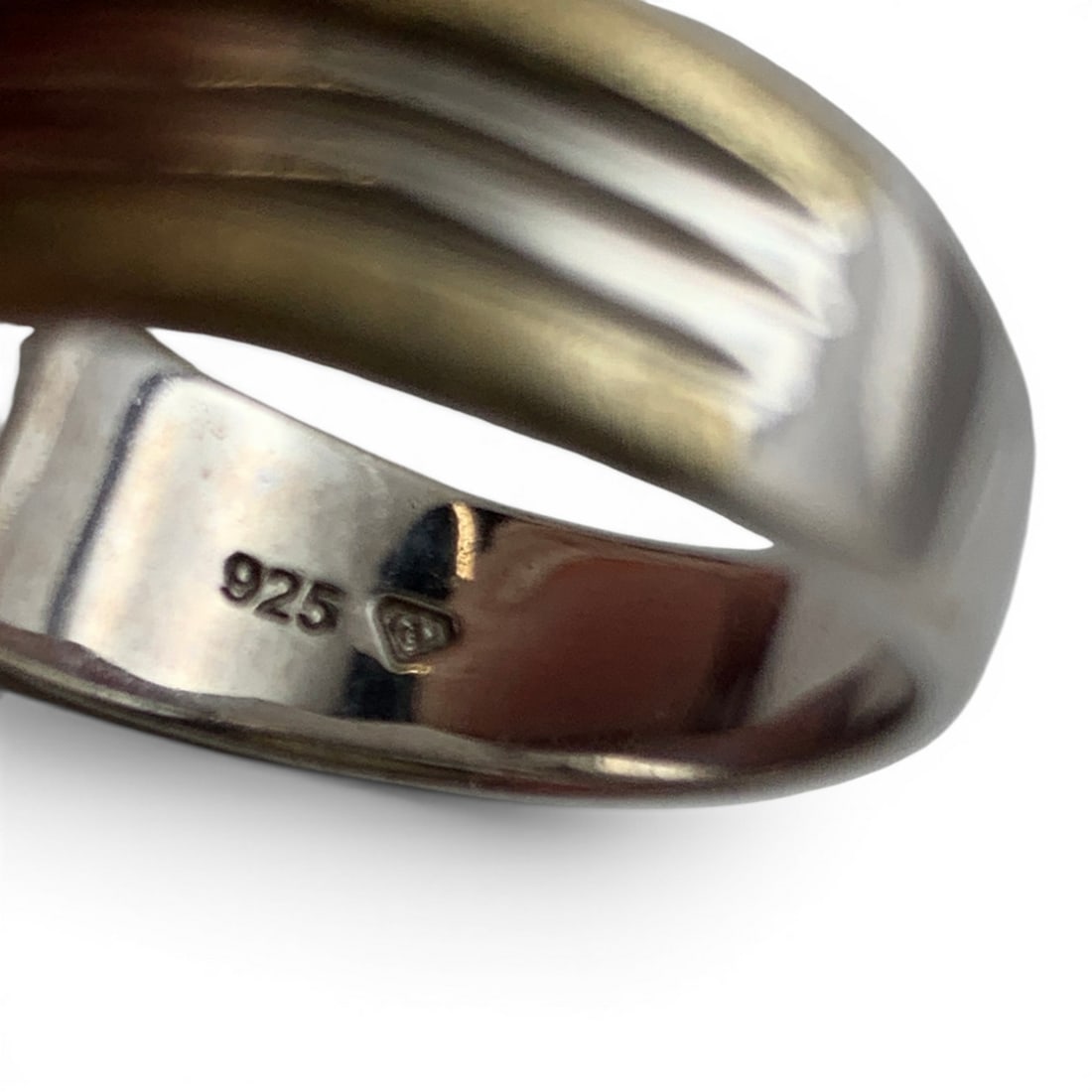 Sterling Silver & Solitaire Diamond Ring - 7