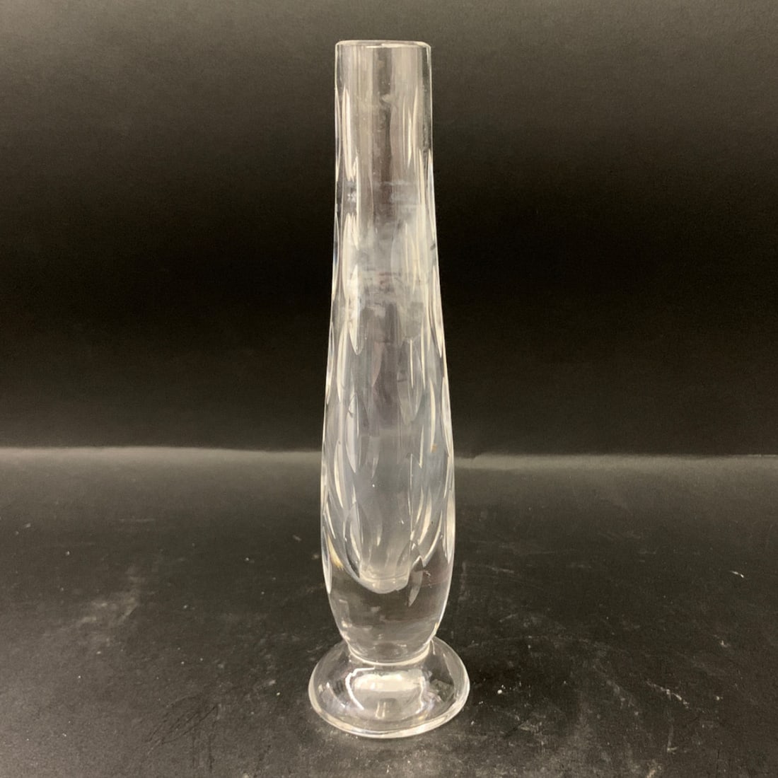 Crystal Bud Vase: Crystal Bud Vase Featuring Diamond Like Facets 7" Tall
