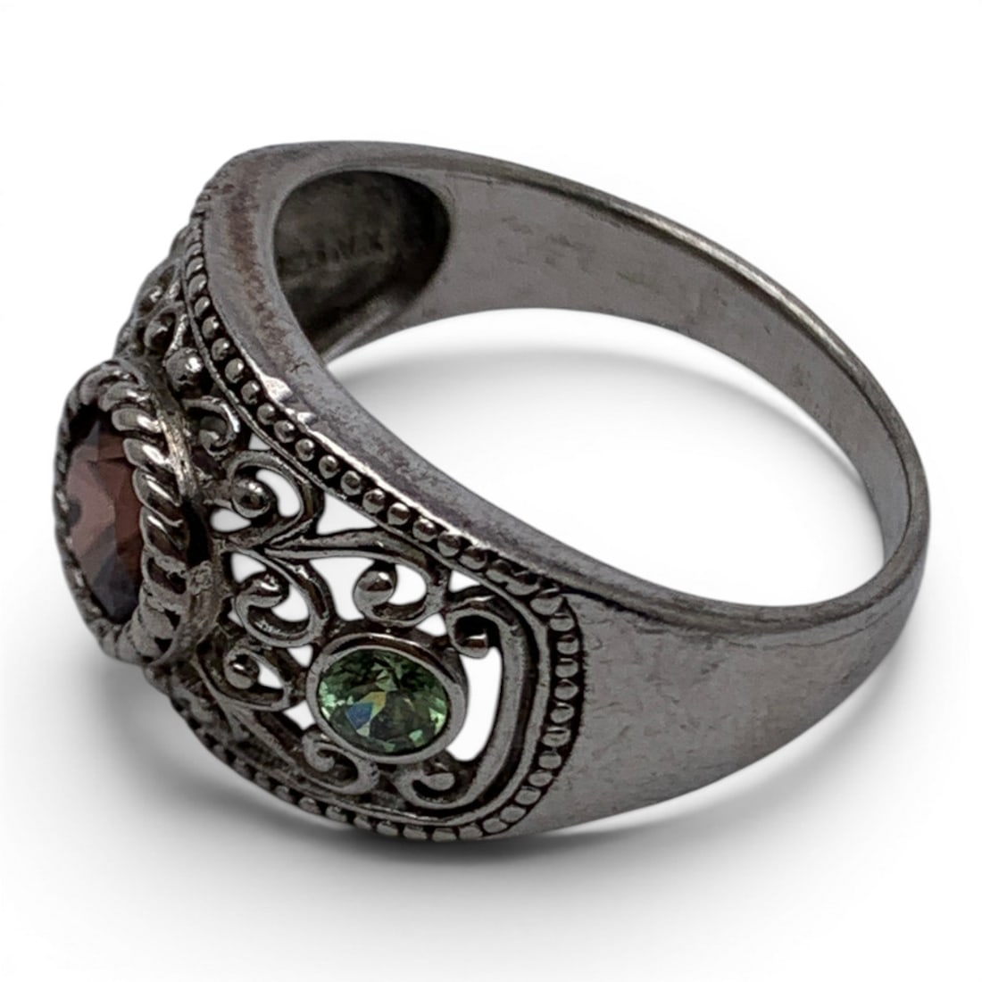 Sterling Silver Ring With Colored Stones - 3