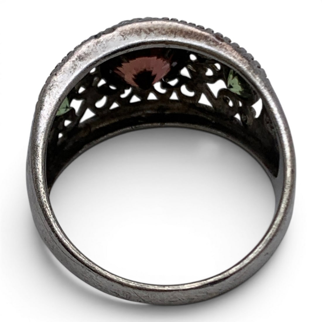 Sterling Silver Ring With Colored Stones - 4