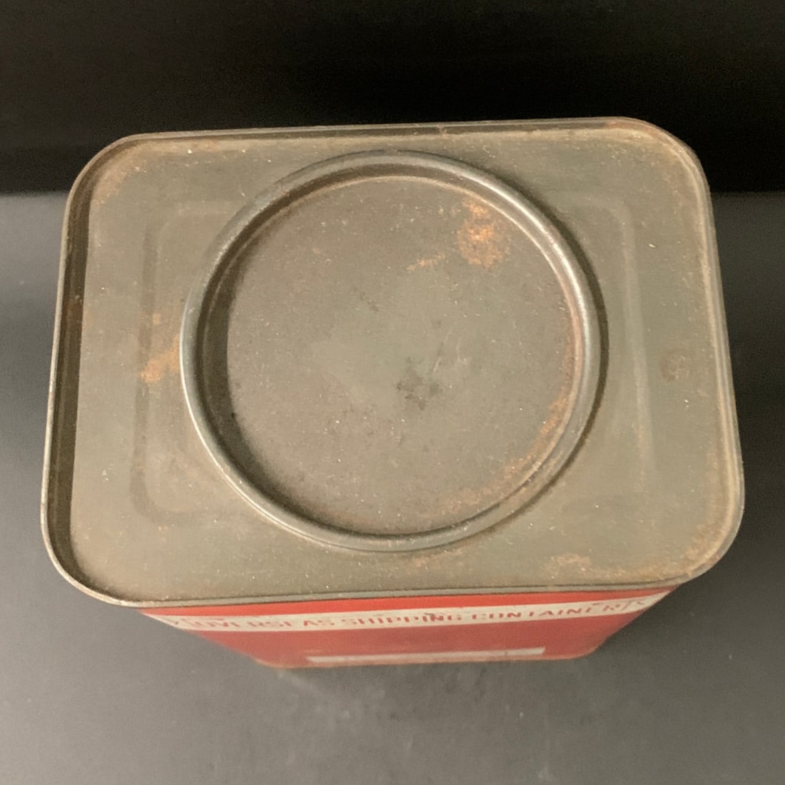 Vintage Red Metal Container - 6