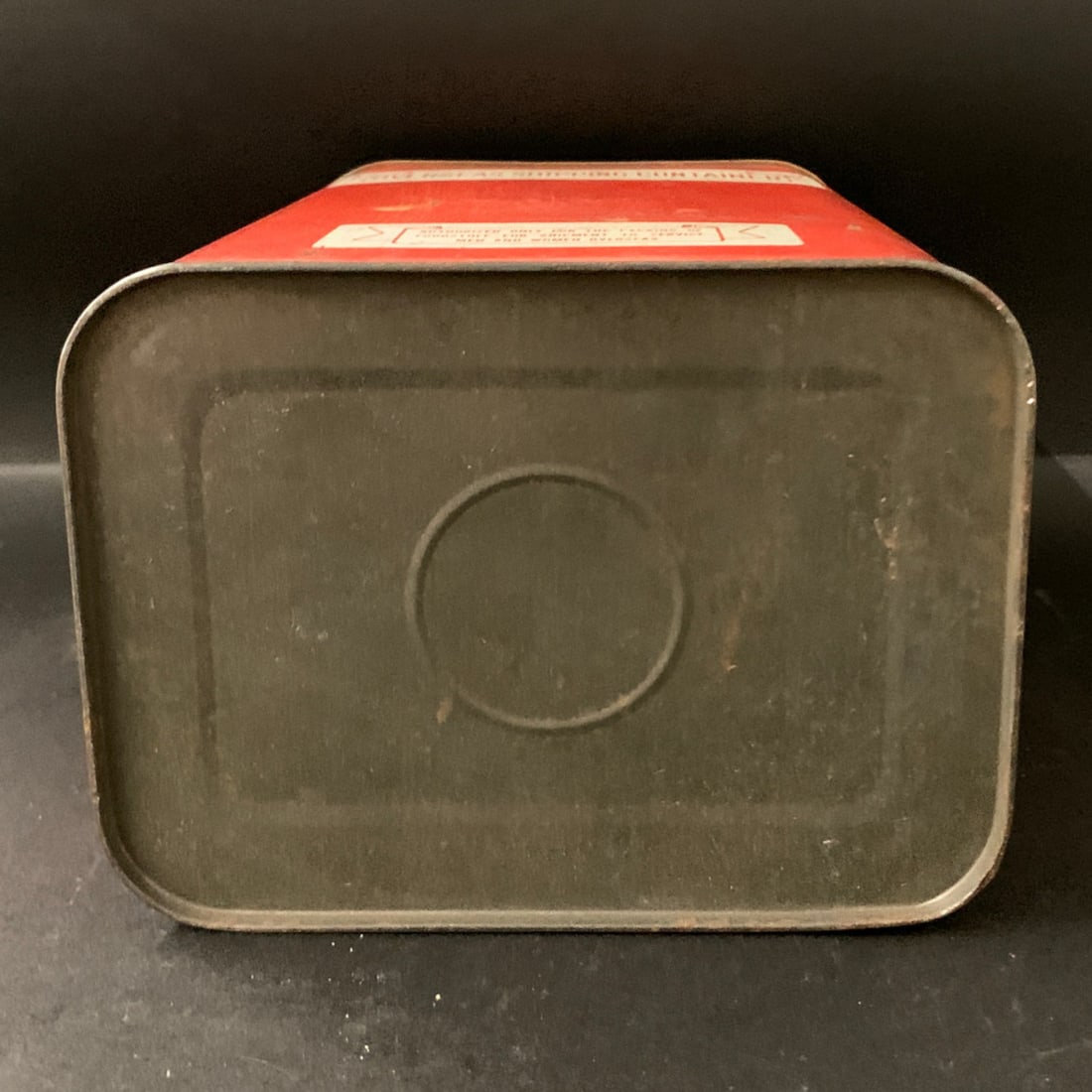 Vintage Red Metal Container - 7
