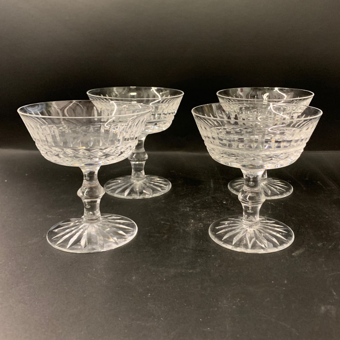 4 Etched Crystal Sherbet Glasses (1 of 4)