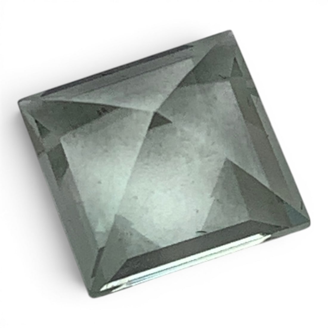 Faceted Square Cut Green Citrine Gemstone - 2