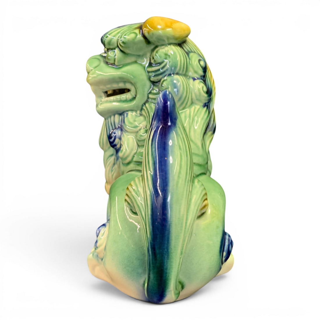 Vintage Majolica Ceramic Foo Dog Figurine - 3