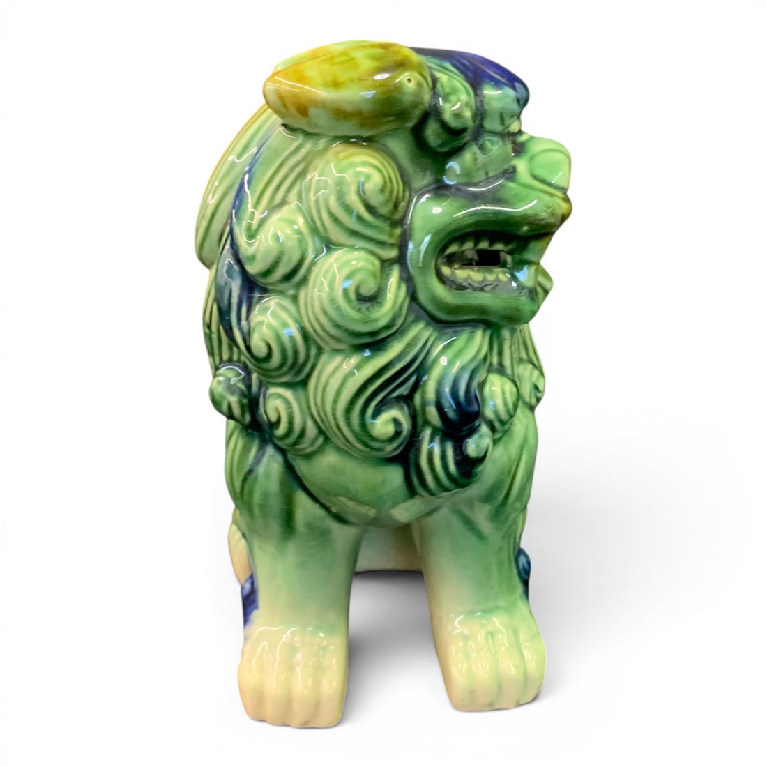 Vintage Majolica Ceramic Foo Dog Figurine - 5