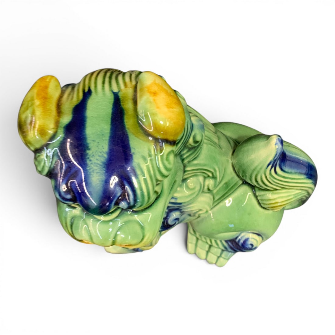 Vintage Majolica Ceramic Foo Dog Figurine - 6