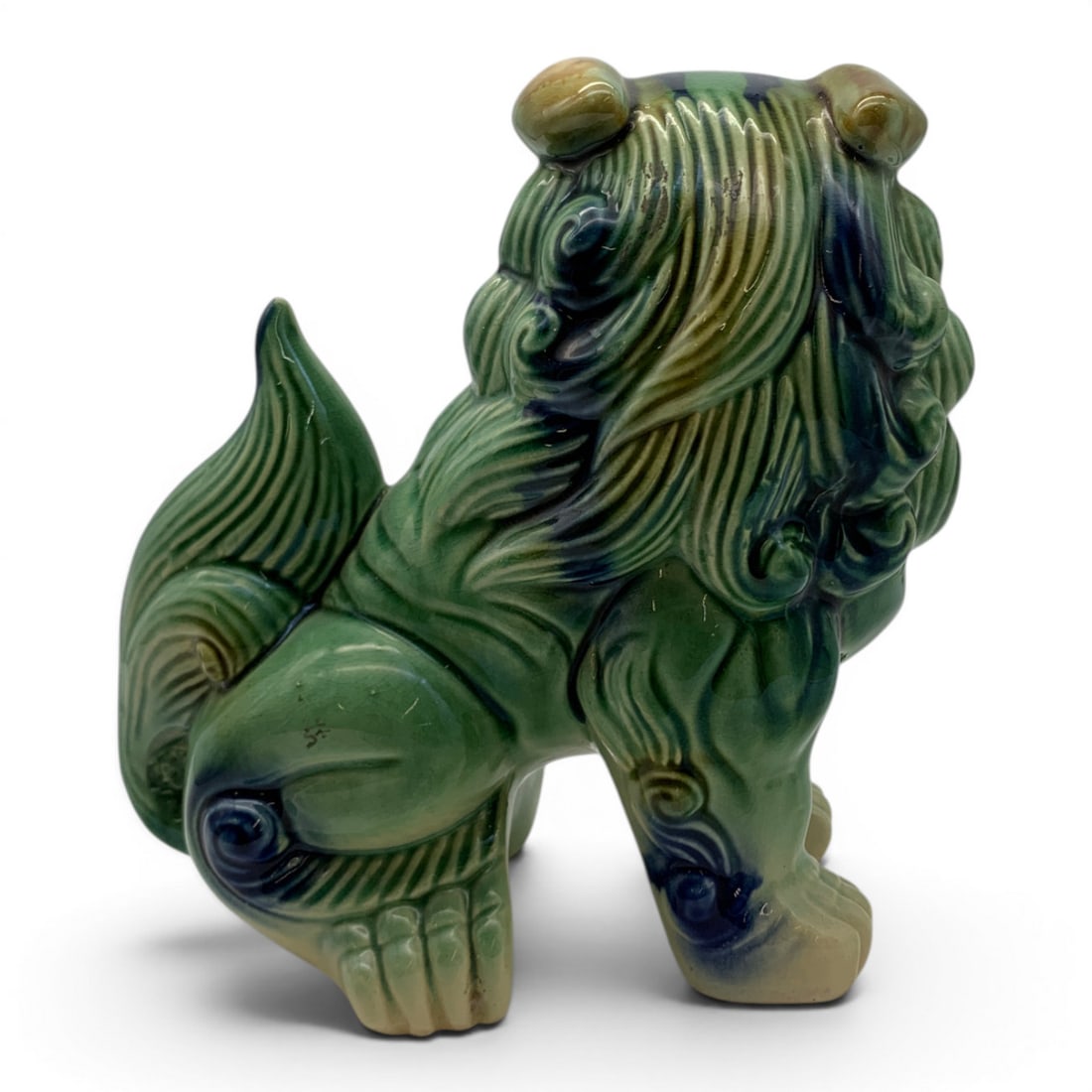 Vintage Majolica Ceramic Foo Dog Figurine - 9