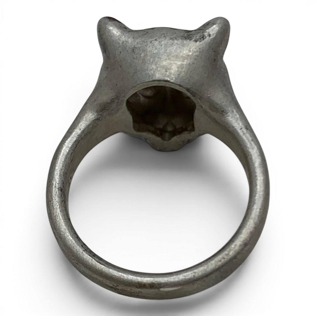Vintage Silver Enameled Leopards Head Ring - 4