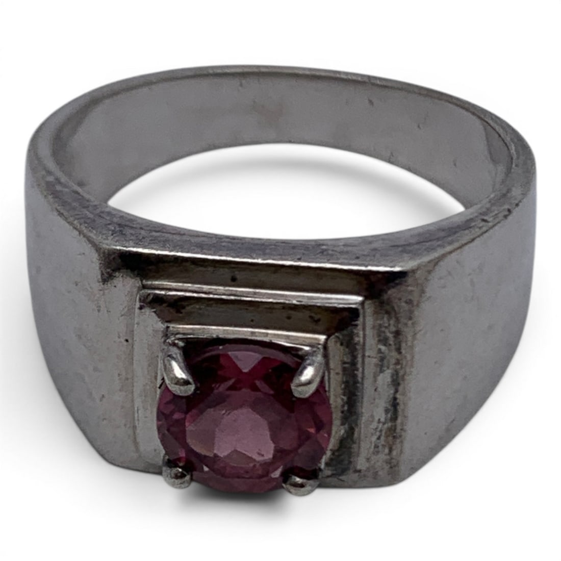 Sterling Silver & Solitaire Pink Stone Ring - 2