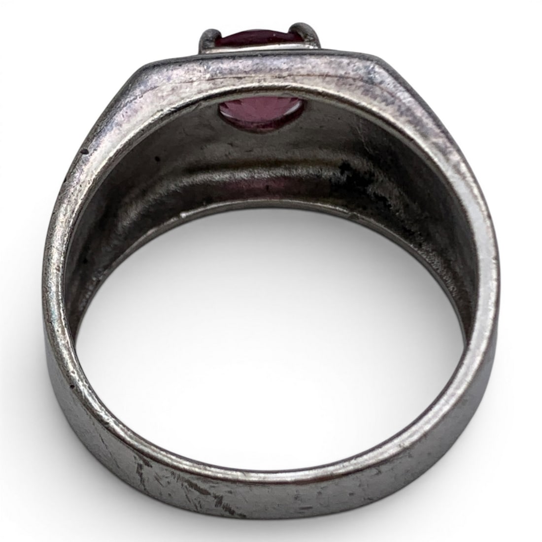 Sterling Silver & Solitaire Pink Stone Ring - 4