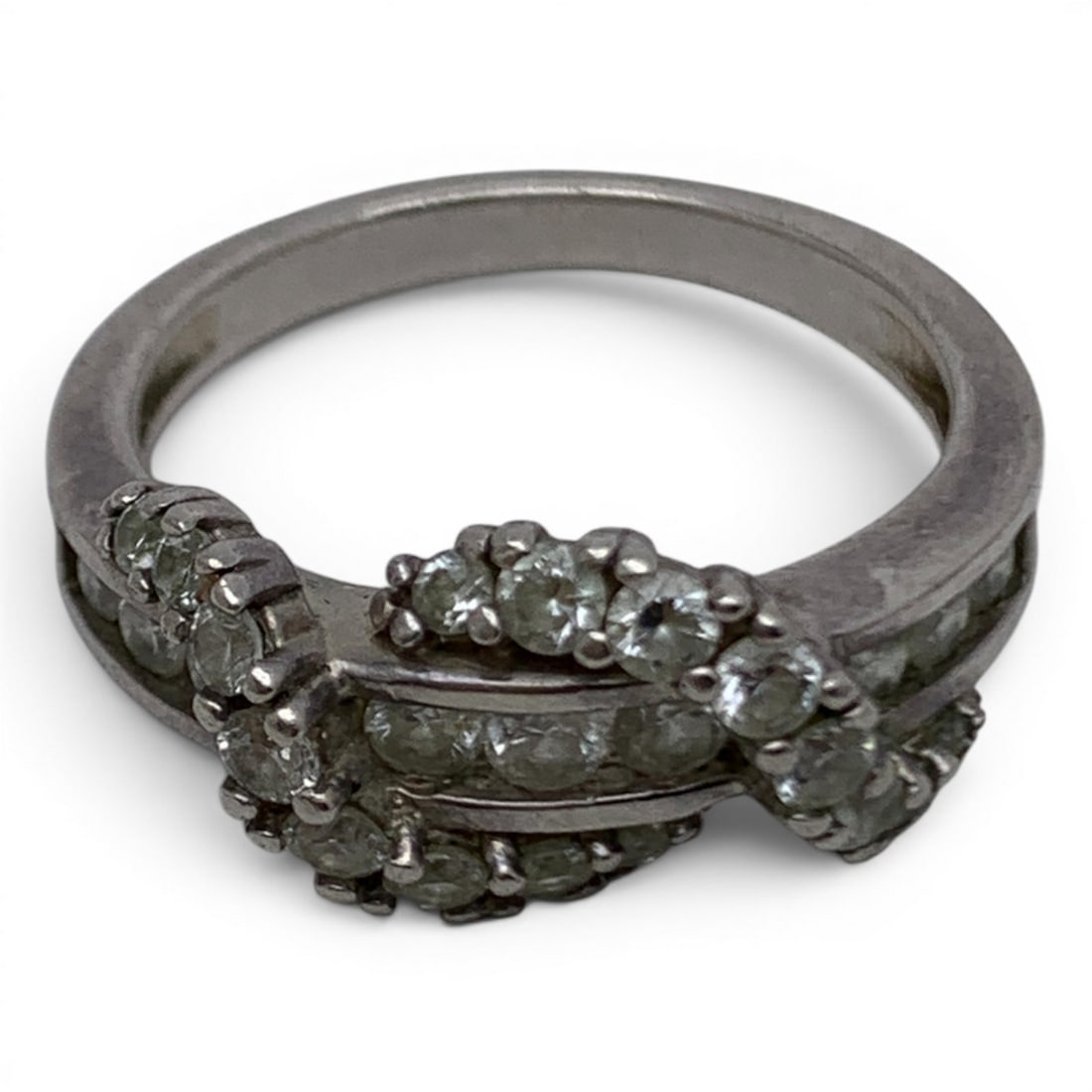 Sterling Silver & Clear Stone Ring - 2