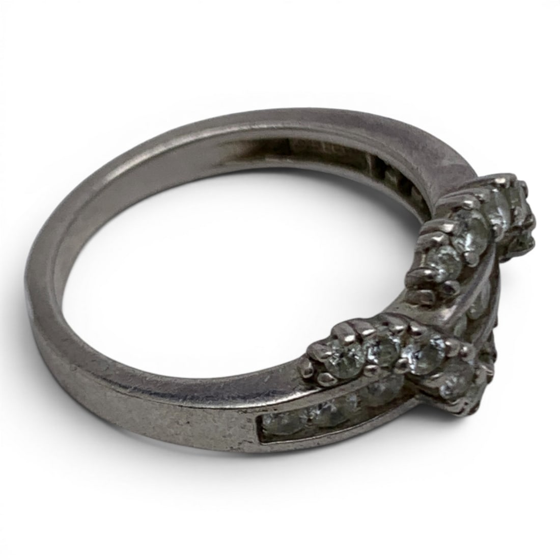 Sterling Silver & Clear Stone Ring - 3
