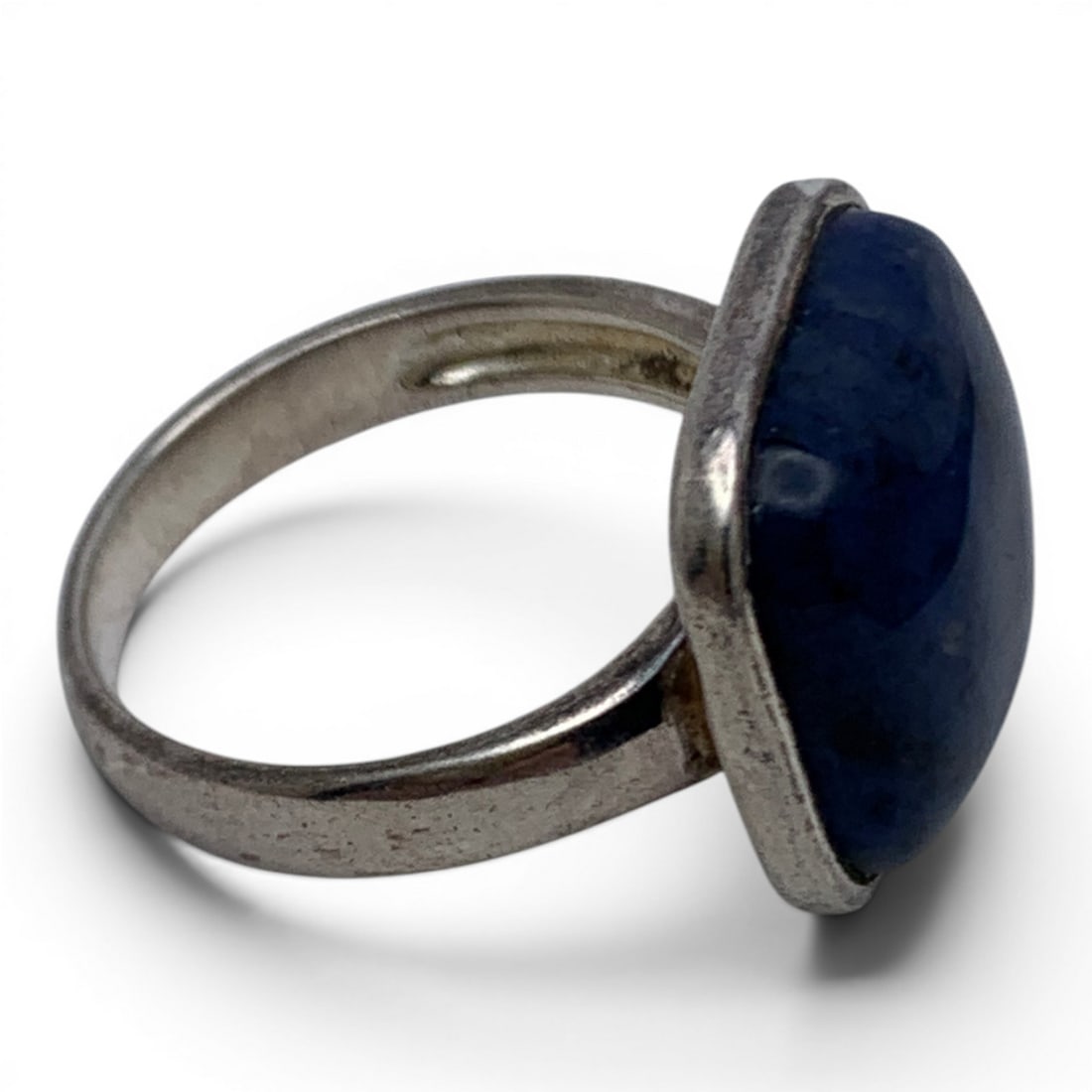 Sterling Silver & Blue Stone Ring - 3