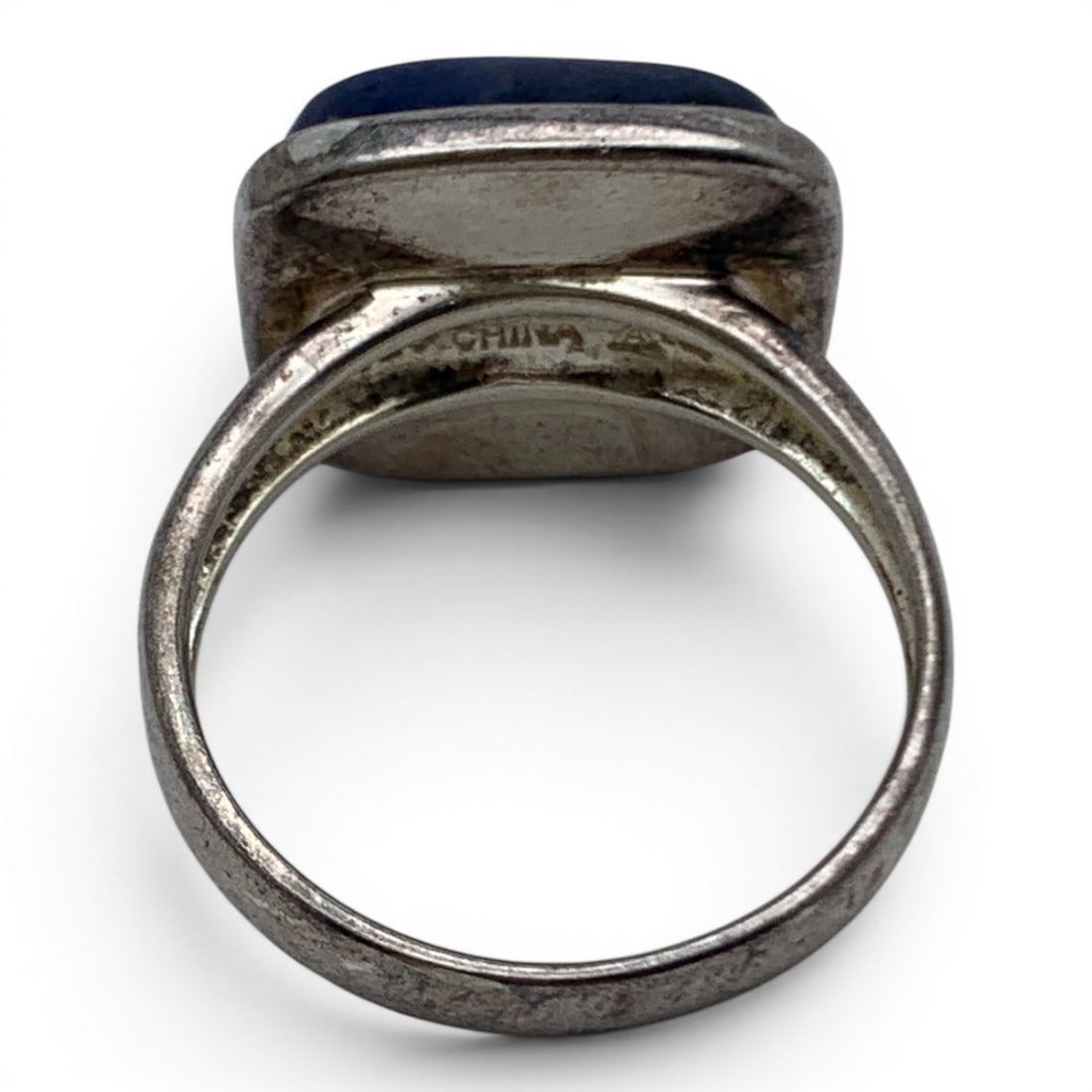 Sterling Silver & Blue Stone Ring - 4