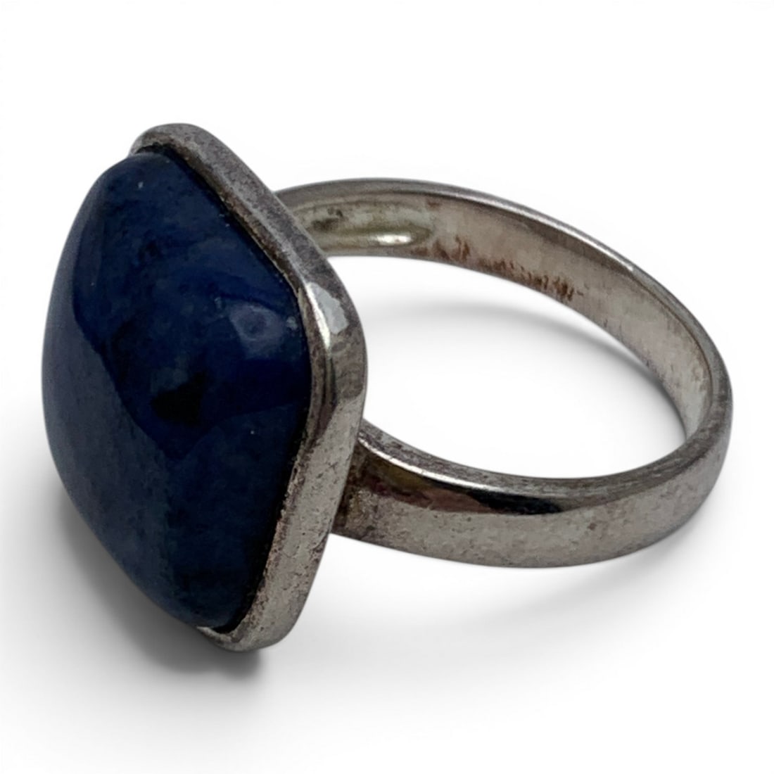Sterling Silver & Blue Stone Ring - 5