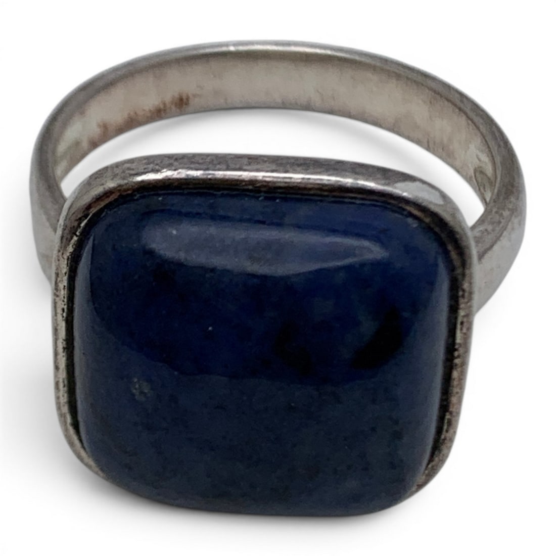 Sterling Silver & Blue Stone Ring - 6