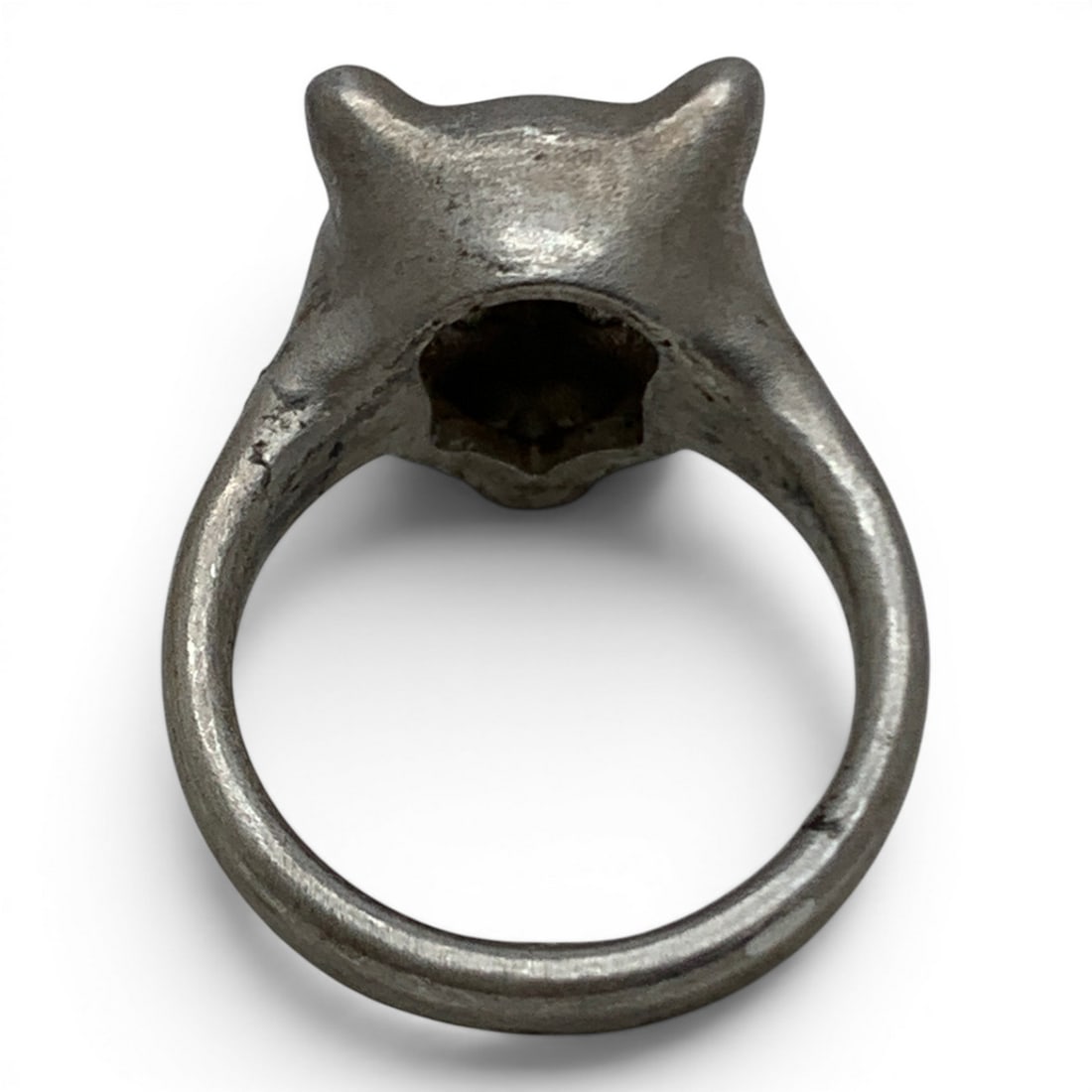 Vintage Silver Enameled Leopards Head Ring - 4