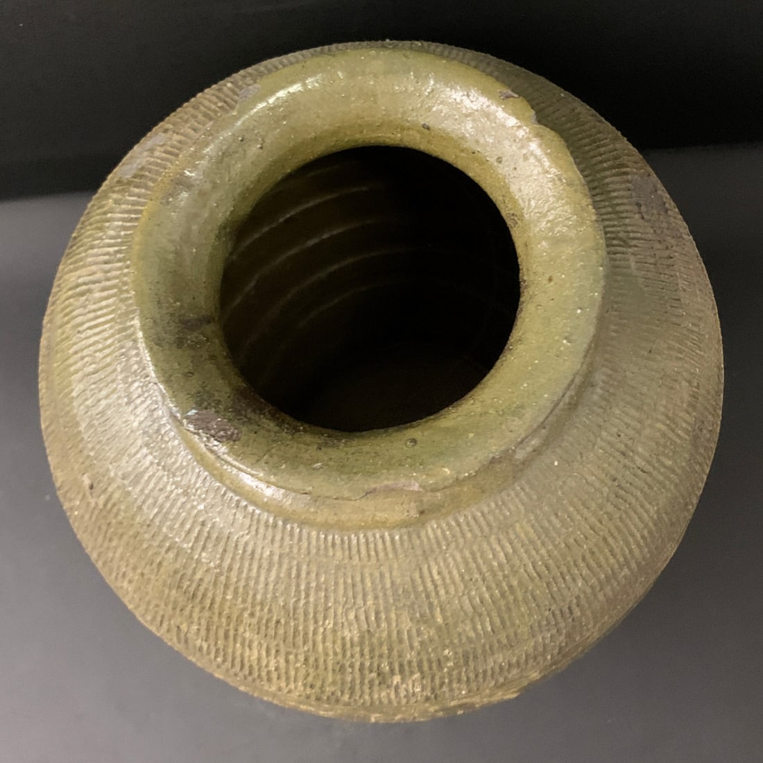 Vintage Green Ceramic Jar - 6