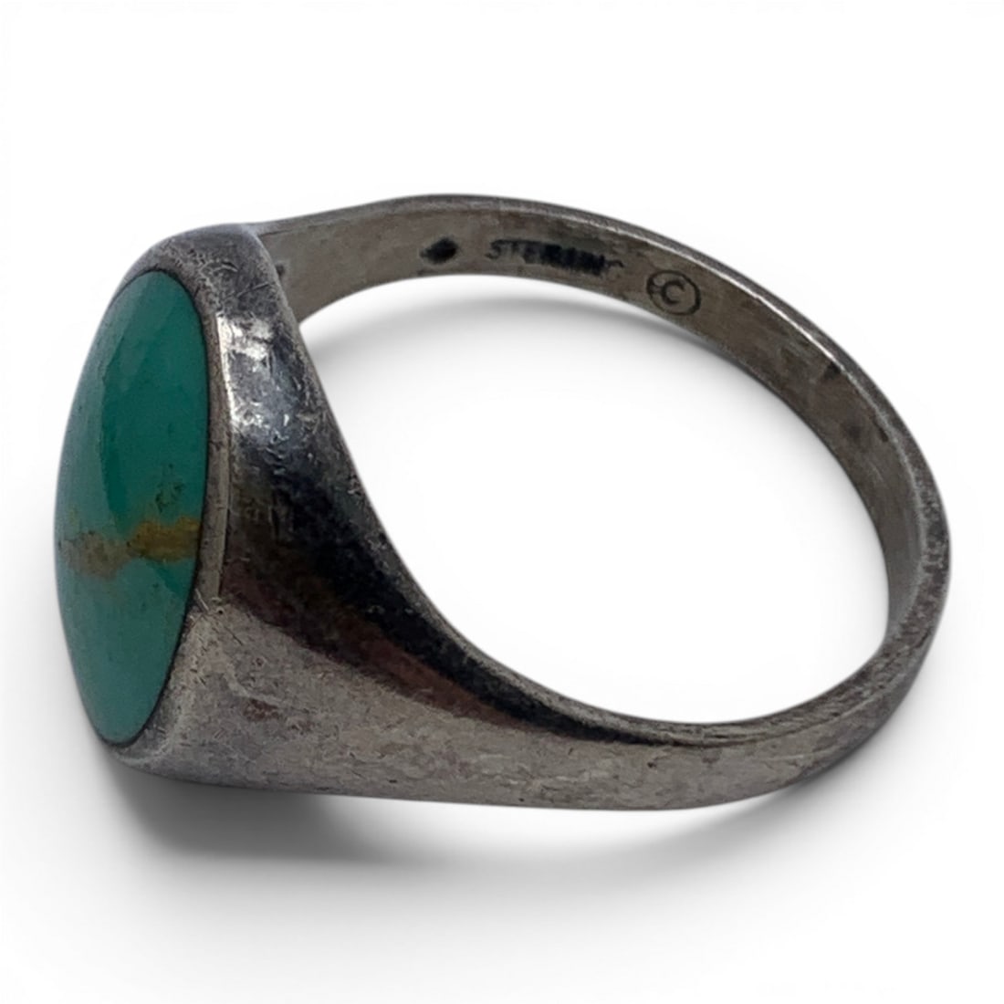 Sterling Silver & Green Turquoise Ring - 3