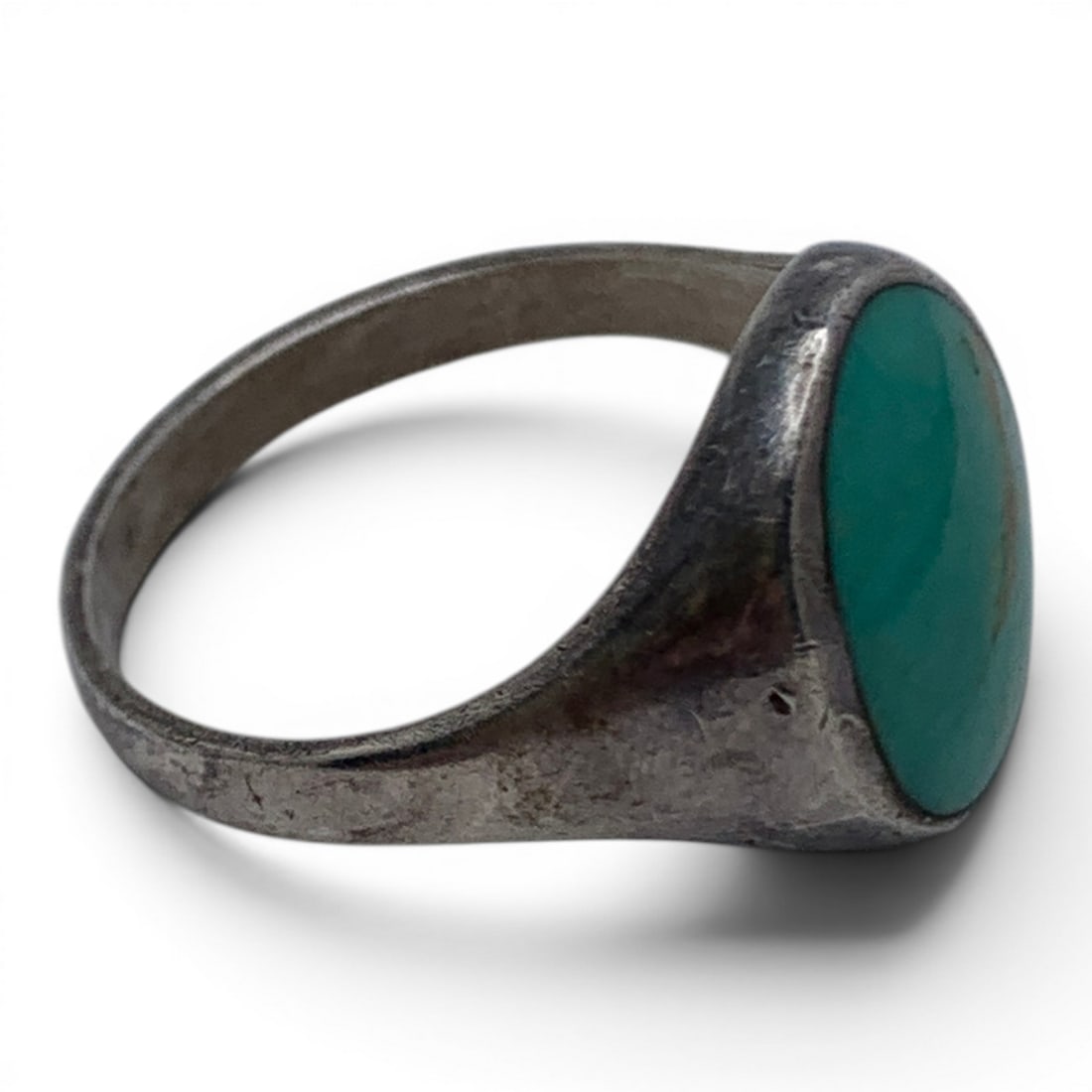 Sterling Silver & Green Turquoise Ring - 5