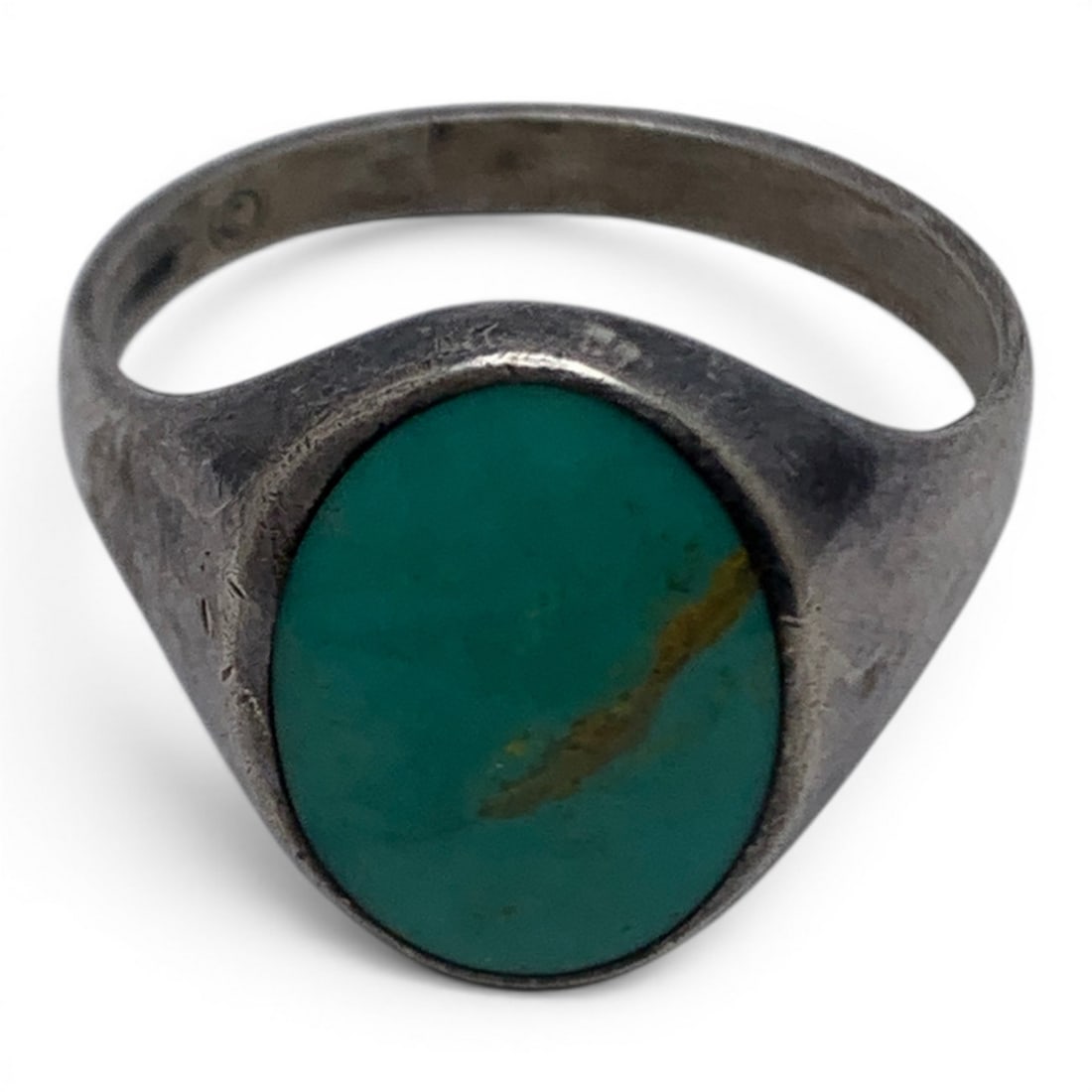 Sterling Silver & Green Turquoise Ring - 6