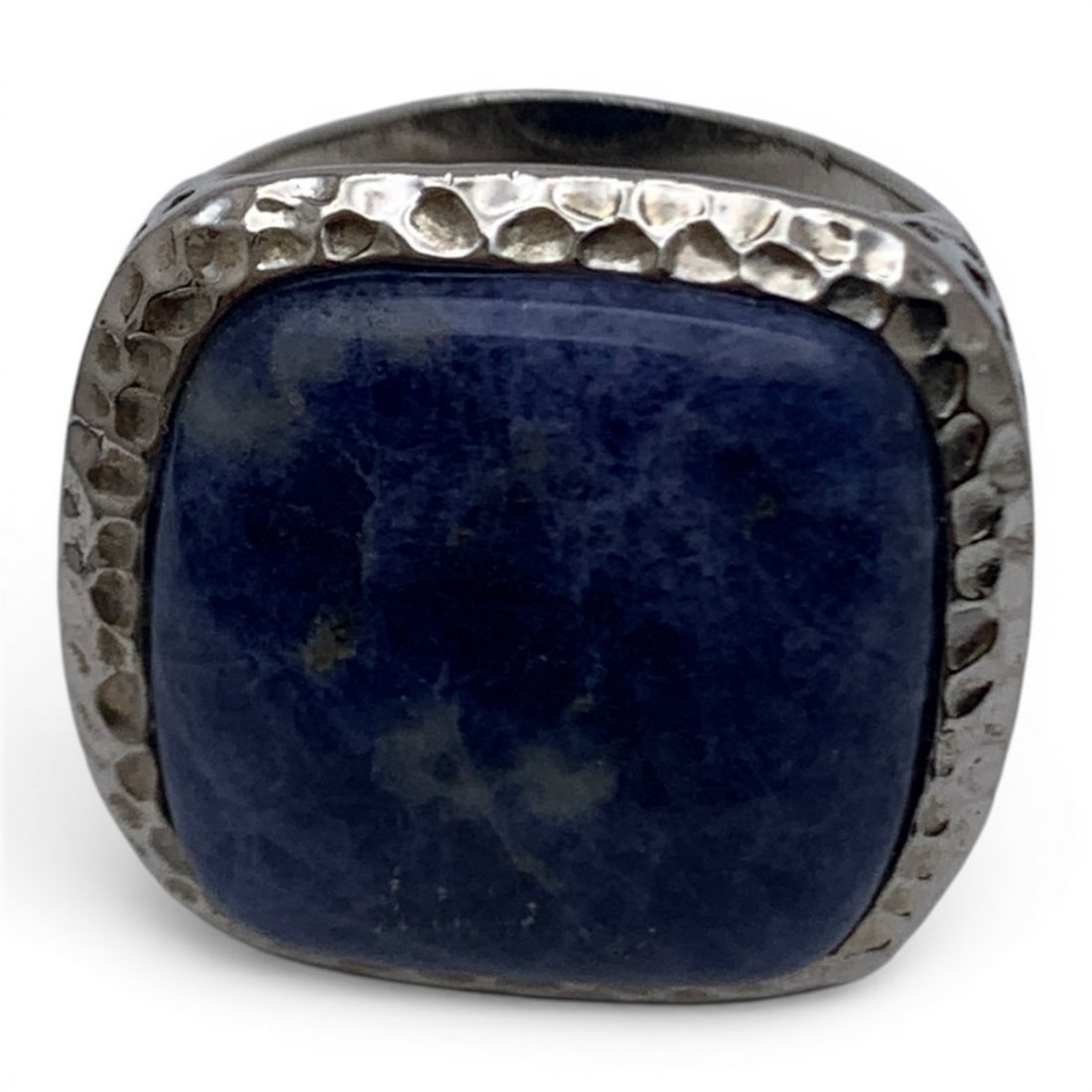 Sterling Silver & Blue Stone Open Work Ring - 2