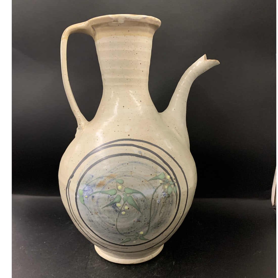 Studio Art Pottery Enamel Pitcher - 2