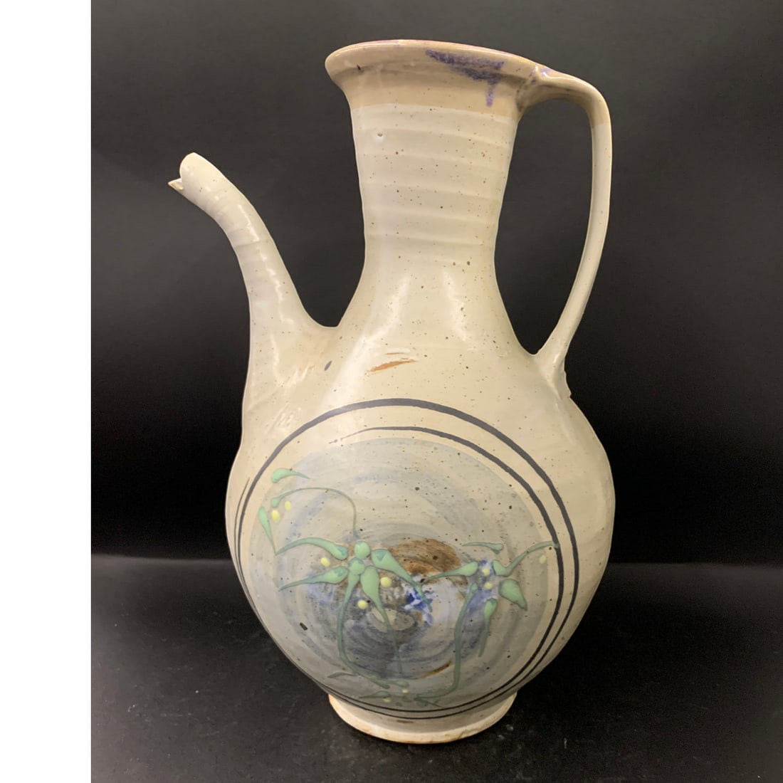 Studio Art Pottery Enamel Pitcher - 4