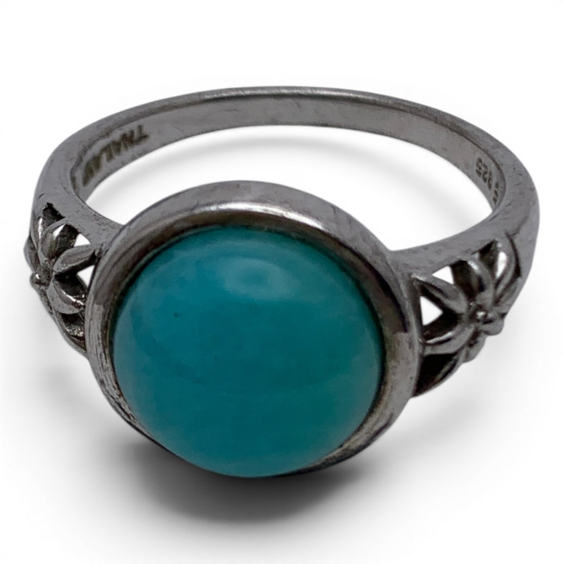 Sterling Silver & Blue Stone Ring - 2