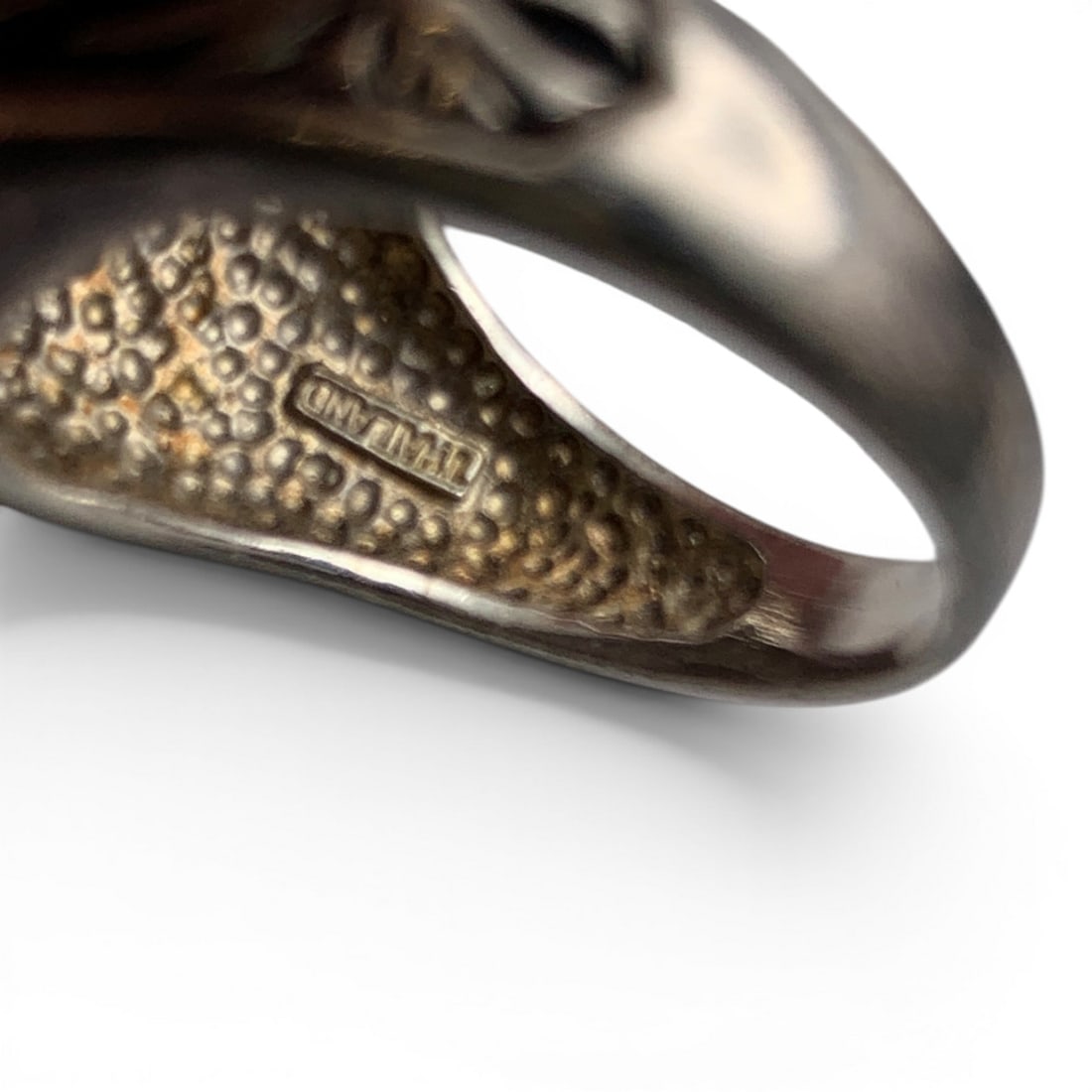 Sterling Silver & Yellow Stone Ring - 7