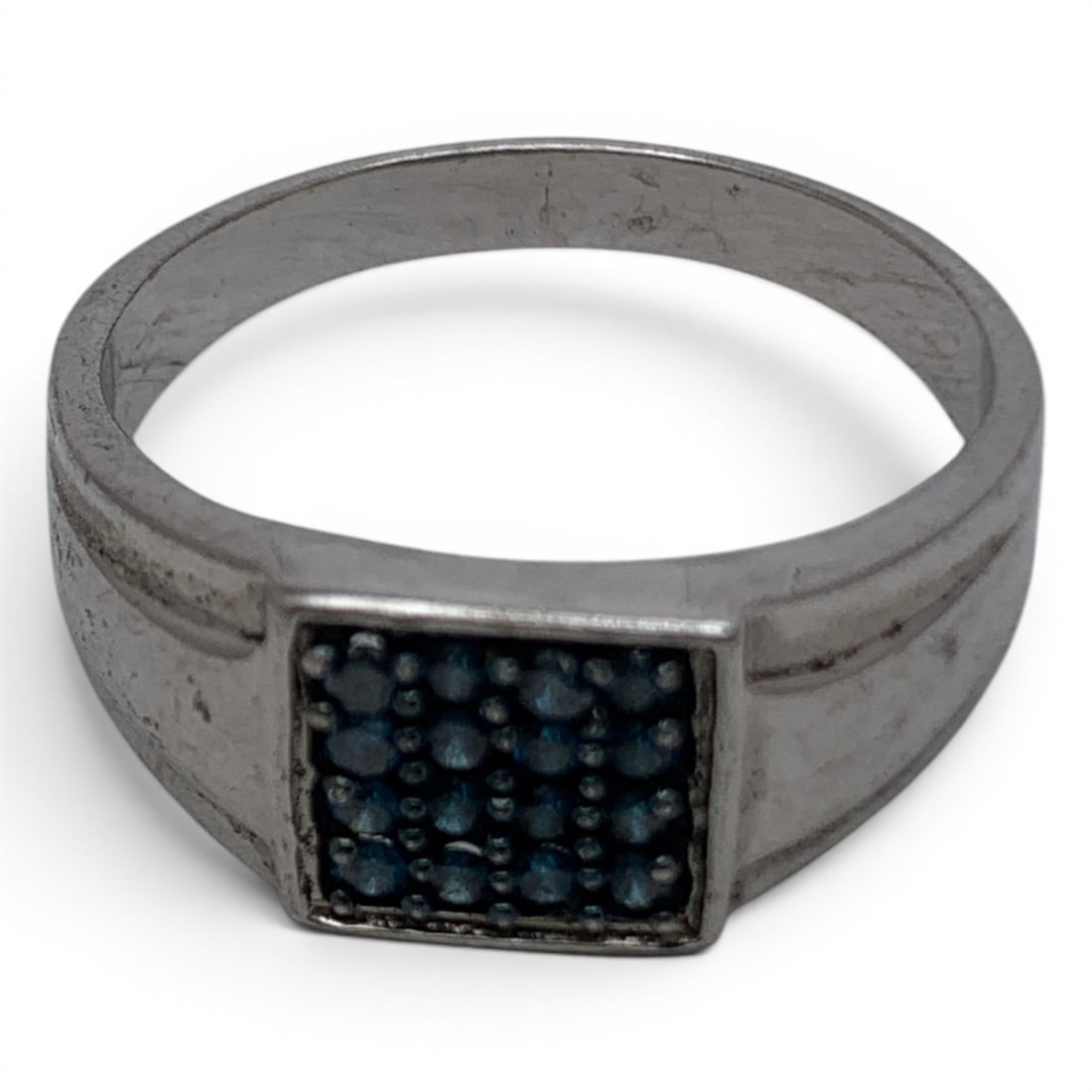 Sterling Silver & Blue Stone Ring - 2