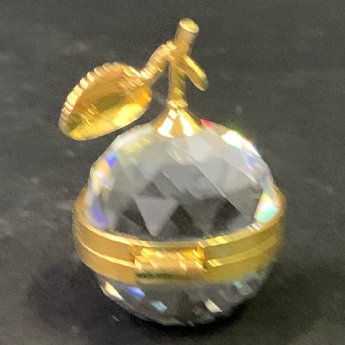 Miniature Crystal Apple Compact Mirror - 3