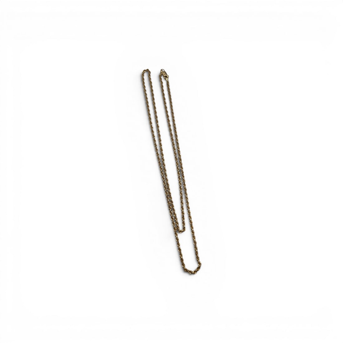14k Yellow Gold Rope Style Necklace: 14k Yellow Gold Necklace In A Rope Style Marked 14k - 23" Long - 4.2 DwtGemstones Tested With Presidium Gem Tester Il - Berners Does Not Guarantee Authenticity Of Gemstones
