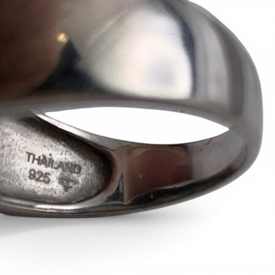 Sterling Silver & Green Stone Ring - 7